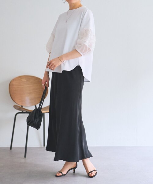 セール】フリル刺繍ドッキングプルオーバー（Tシャツ/カットソー