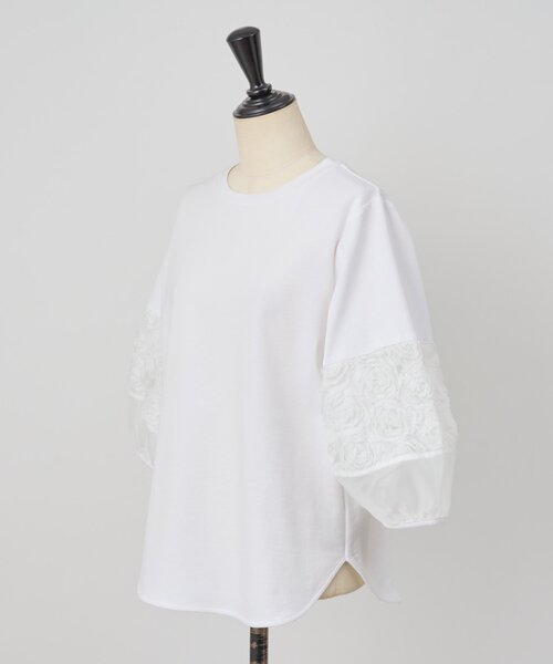 BEARDSLEY（ビアズリー）の「フリル刺繍ドッキングプルオーバー（Tシャツ/カットソー・レディース・ブラック/ホワイト・FREE）」の10枚目の写真