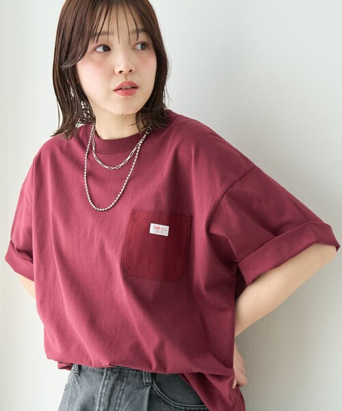 SMITH'S(スミス)の「<父の日ギフトにもおすすめ>SMITH'S(スミス)別注ポケット切替えTシャツ(Tシャツ/カットソー・メンズ・ブラック/ダークグリーン/ホワイト/ライトグレー/ワインレッド/ネイビー・S/L/XL/M)」の6枚目の写真