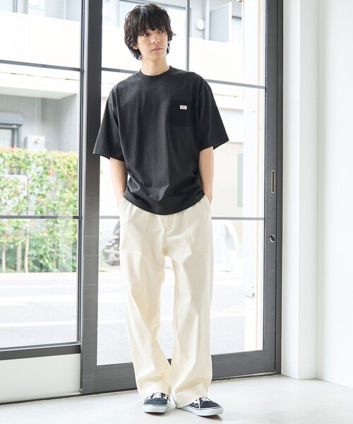 SMITH'S(スミス)の「SMITH'S(スミス)別注 ポケット切替えデザイン ベーシック半袖Tシャツ(Tシャツ/カットソー・メンズ・ブラック/ダークグリーン/ホワイト/ライトグレー/ワインレッド/ネイビー・S/L/XL/M)」の9枚目の写真