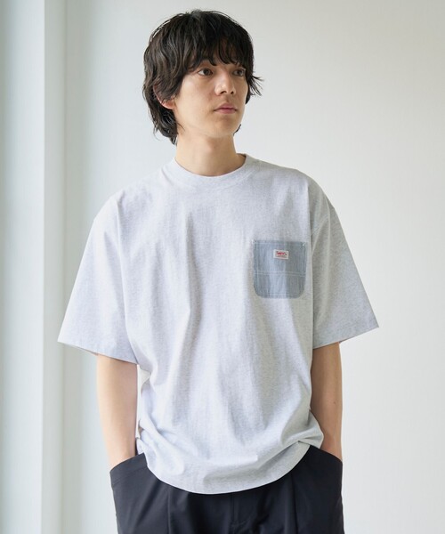 SMITH'S(スミス)の「<父の日ギフトにもおすすめ>SMITH'S(スミス)別注ポケット切替えTシャツ(Tシャツ/カットソー・メンズ・ブラック/ダークグリーン/ホワイト/ライトグレー/ワインレッド/ネイビー・S/L/XL/M)」の13枚目の写真