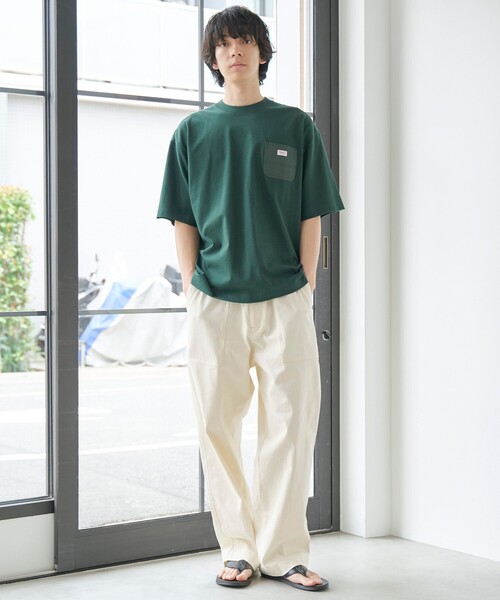 SMITH'S(スミス)の「<父の日ギフトにもおすすめ>SMITH'S(スミス)別注ポケット切替えTシャツ(Tシャツ/カットソー・メンズ・ブラック/ダークグリーン/ホワイト/ライトグレー/ワインレッド/ネイビー・S/L/XL/M)」の21枚目の写真