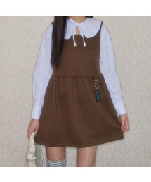 LETERIE（レテリー）の「SQUARE NECK SLEEVELESS DRESS_BROWN（ワンピース）」