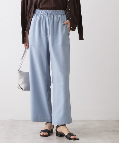 Dessin（デッサン）の「【接触冷感/ウエストゴム/洗える】イージーワイドパンツ（その他パンツ・レディース・ネイビー/ナチュラル/サックスブルー・03/02/01/00）」の3枚目の写真