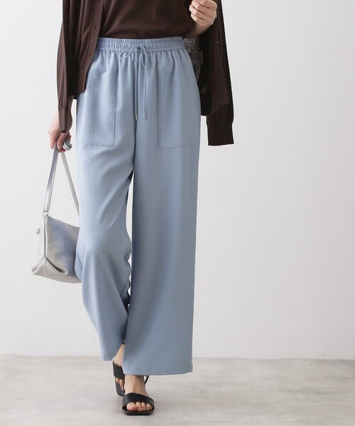 Dessin（デッサン）の「【接触冷感/ウエストゴム/洗える】イージーワイドパンツ（その他パンツ・レディース・ネイビー/ナチュラル/サックスブルー・03/02/01/00）」の8枚目の写真