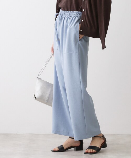 Dessin（デッサン）の「【接触冷感/ウエストゴム/洗える】イージーワイドパンツ（その他パンツ・レディース・ネイビー/ナチュラル/サックスブルー・03/02/01/00）」の9枚目の写真
