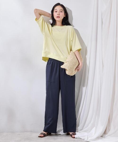 Dessin（デッサン）の「【接触冷感/ウエストゴム/洗える】イージーワイドパンツ（その他パンツ・レディース・ネイビー/ナチュラル/サックスブルー・03/02/01/00）」の13枚目の写真