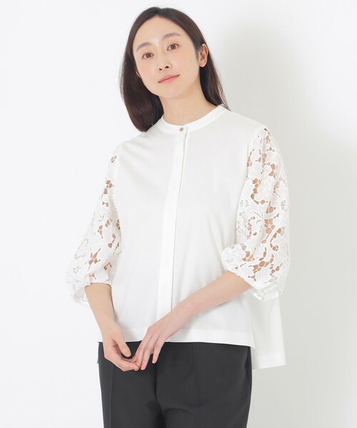 S.ESSENTIALS(エスエッセンシャルズ)の「【DRESOPHY】シルキースムースブラウス(シャツ/ブラウス・レディース・ホワイト/ブラック・38)」の2枚目の写真