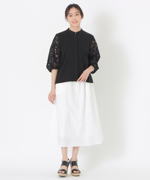 S.ESSENTIALS(エスエッセンシャルズ)の「【DRESOPHY】シルキースムースブラウス(シャツ/ブラウス・レディース・ホワイト/ブラック・38)」の4枚目の写真