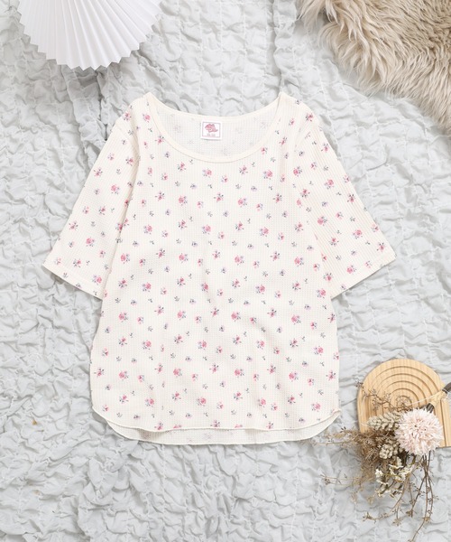 JEMORGAN（ジェーイーモーガン）の「JEMORGAN ワッフル花柄ハーフスリーブクルー（パック）（Tシャツ/カットソー・レディース・ブラック/パープル/ピンク・F）」の10枚目の写真