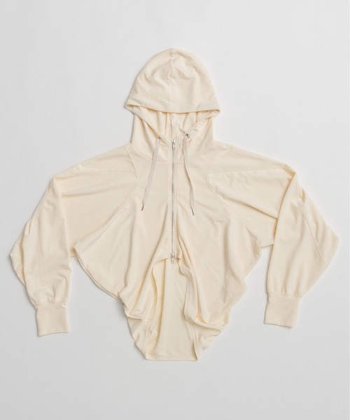 PRANK PROJECT（プランクプロジェクト）の「ドレープフーディ / Drape Hoodie（パーカー・レディース・オフホワイト/ブラック・FREE）」の8枚目の写真