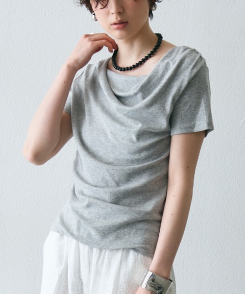 Trish(トリッシュ)の「ドレープ半袖カットソー(Tシャツ/カットソー・レディース・ホワイト/ブラック/グレー・FREE)」の16枚目の写真
