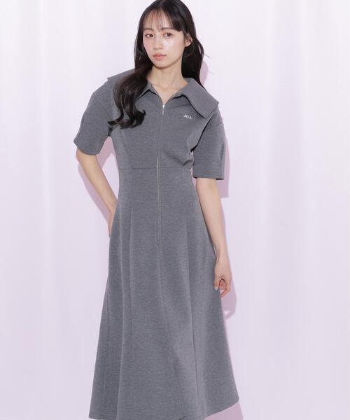 JILL by JILL STUART(ジルバイジルスチュアート)の「ビッグカラーダイバーロングワンピース(ワンピース・レディース・グレー/ピンク/ホワイト・FREE)」の6枚目の写真