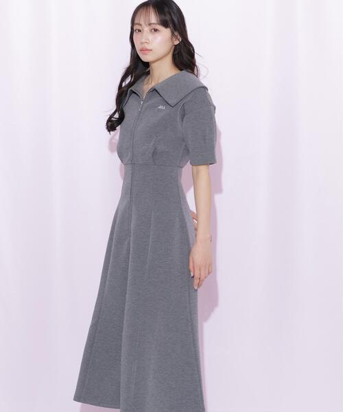 JILL by JILL STUART(ジルバイジルスチュアート)の「ビッグカラーダイバーロングワンピース(ワンピース・レディース・グレー/ピンク/ホワイト・FREE)」の7枚目の写真
