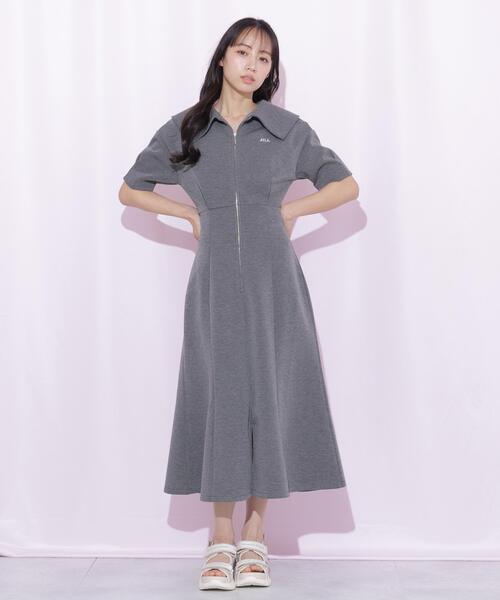 JILL by JILL STUART(ジルバイジルスチュアート)の「ビッグカラーダイバーロングワンピース(ワンピース・レディース・グレー/ピンク/ホワイト・FREE)」の8枚目の写真