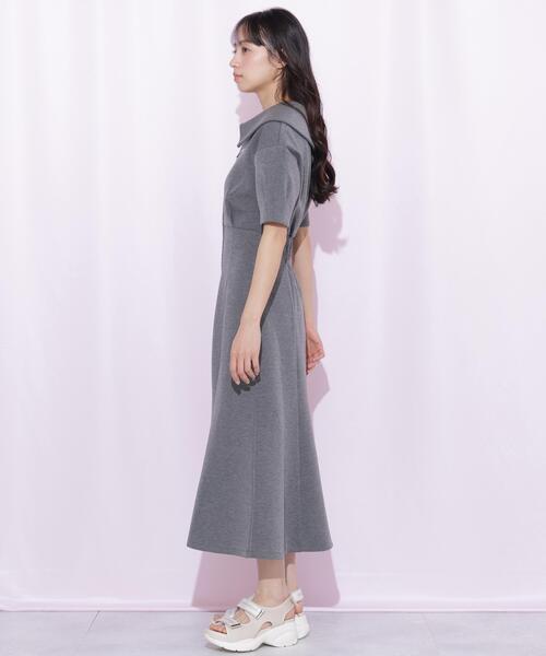 JILL by JILL STUART(ジルバイジルスチュアート)の「ビッグカラーダイバーロングワンピース(ワンピース・レディース・グレー/ピンク/ホワイト・FREE)」の10枚目の写真