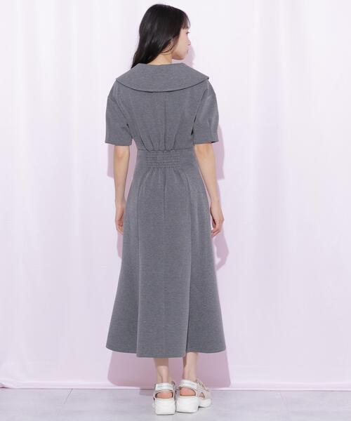 JILL by JILL STUART(ジルバイジルスチュアート)の「ビッグカラーダイバーロングワンピース(ワンピース・レディース・グレー/ピンク/ホワイト・FREE)」の11枚目の写真