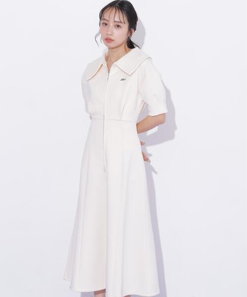 JILL by JILL STUART(ジルバイジルスチュアート)の「ビッグカラーダイバーロングワンピース(ワンピース・レディース・グレー/ピンク/ホワイト・FREE)」の17枚目の写真