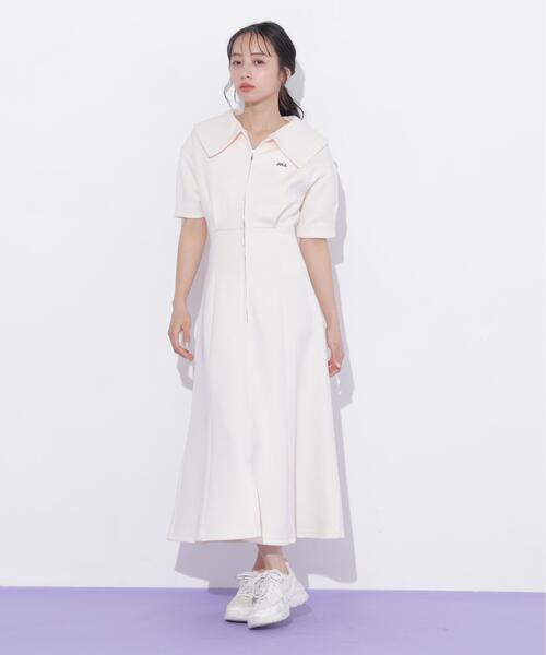 JILL by JILL STUART(ジルバイジルスチュアート)の「ビッグカラーダイバーロングワンピース(ワンピース・レディース・グレー/ピンク/ホワイト・FREE)」の15枚目の写真