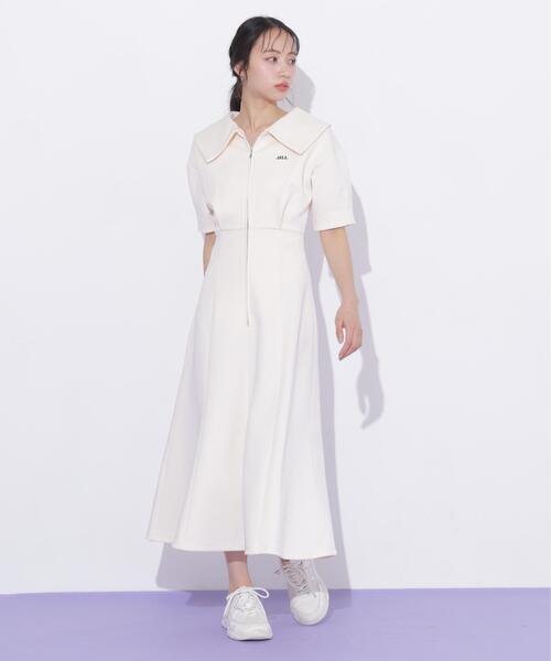 JILL by JILL STUART(ジルバイジルスチュアート)の「ビッグカラーダイバーロングワンピース(ワンピース・レディース・グレー/ピンク/ホワイト・FREE)」の14枚目の写真