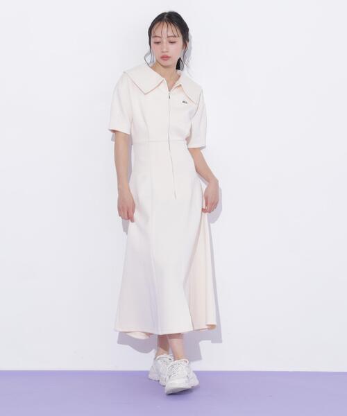 JILL by JILL STUART(ジルバイジルスチュアート)の「ビッグカラーダイバーロングワンピース(ワンピース・レディース・グレー/ピンク/ホワイト・FREE)」の13枚目の写真