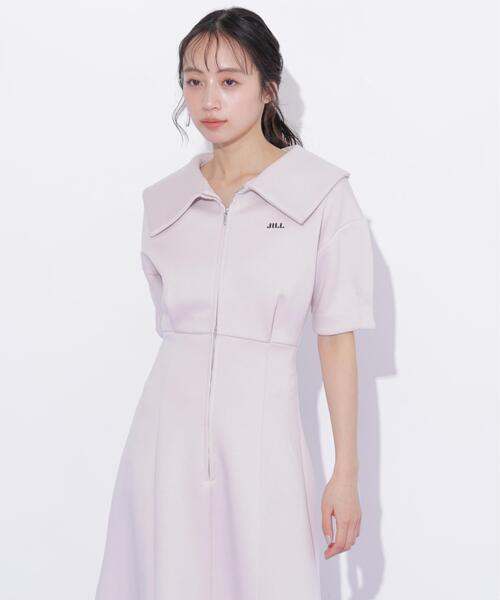 JILL by JILL STUART(ジルバイジルスチュアート)の「ビッグカラーダイバーロングワンピース(ワンピース・レディース・グレー/ピンク/ホワイト・FREE)」の8枚目の写真