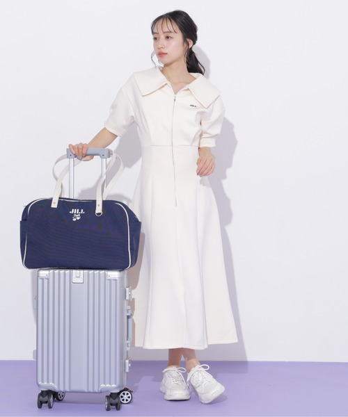 JILL by JILL STUART(ジルバイジルスチュアート)の「ビッグカラーダイバーロングワンピース(ワンピース・レディース・グレー/ピンク/ホワイト・FREE)」の1枚目の写真