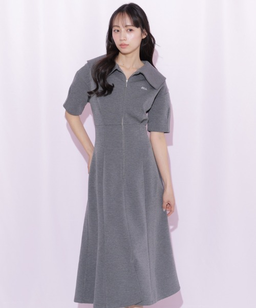 JILL by JILL STUART(ジルバイジルスチュアート)の「ビッグカラーダイバーロングワンピース(ワンピース・レディース・グレー/ピンク/ホワイト・FREE)」の18枚目の写真