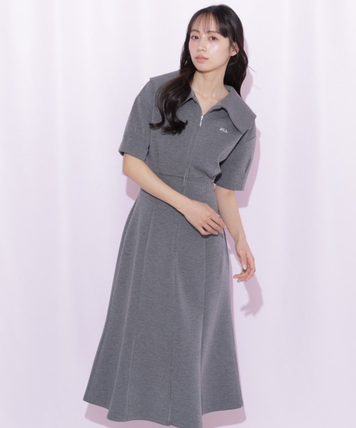 JILL by JILL STUART(ジルバイジルスチュアート)の「ビッグカラーダイバーロングワンピース(ワンピース・レディース・グレー/ピンク/ホワイト・FREE)」の21枚目の写真