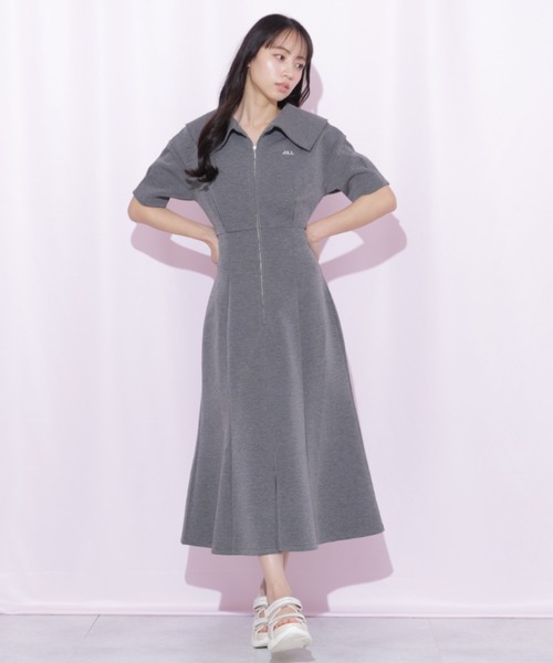 JILL by JILL STUART(ジルバイジルスチュアート)の「ビッグカラーダイバーロングワンピース(ワンピース・レディース・グレー/ピンク/ホワイト・FREE)」の22枚目の写真