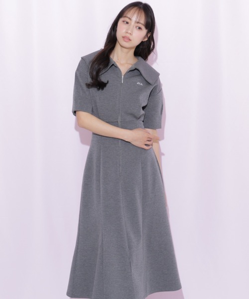 JILL by JILL STUART(ジルバイジルスチュアート)の「ビッグカラーダイバーロングワンピース(ワンピース・レディース・グレー/ピンク/ホワイト・FREE)」の19枚目の写真