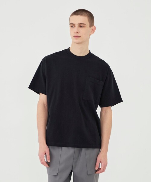 GALERIE VIE(ギャルリー ヴィー)の「コットン吊り天竺 ハーフスリーブプルオーバー(Tシャツ/カットソー・メンズ・ホワイト/ネイビー/ブラック・S/M)」の17枚目の写真