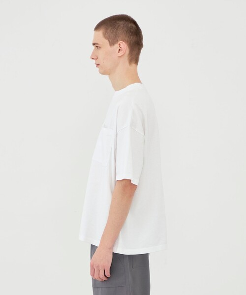 GALERIE VIE(ギャルリー ヴィー)の「コットン吊り天竺 ハーフスリーブプルオーバー(Tシャツ/カットソー・メンズ・ホワイト/ネイビー/ブラック・S/M)」の7枚目の写真