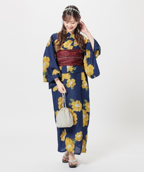 Honeys(ハニーズ)の「セパレート浴衣(ワンピースタイプ)(浴衣・レディース・スミクロ/ネイビー系1/グリーン系1・F)」の3枚目の写真