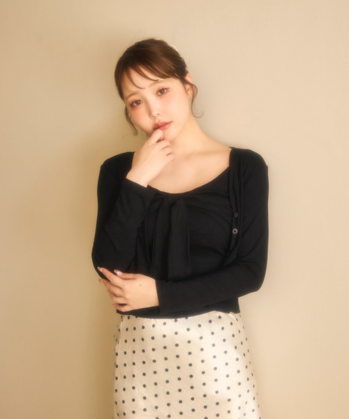 miune（ミューヌ）の「ドレープキャミカーデセット（アンサンブル・レディース・ブラック/グレー/ホワイト・FREE）」の20枚目の写真