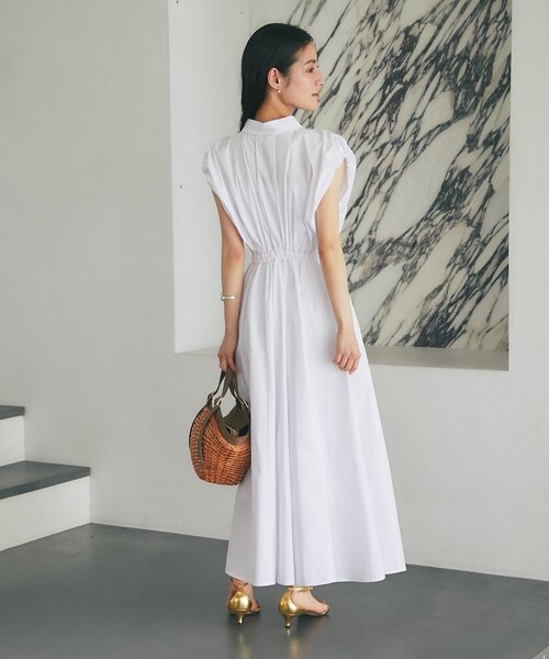 La boutique BonBon(ラブティックボンボン)の「【涼しくてお上品】フレンチバルーンスリーブワンピース(ワンピース・レディース・ネイビー/ホワイト・FREE/PM)」の5枚目の写真