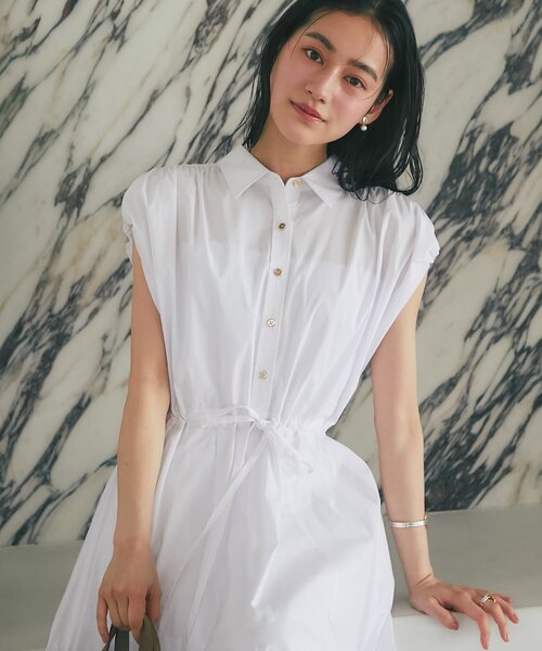 La boutique BonBon(ラブティックボンボン)の「【涼しくてお上品】フレンチバルーンスリーブワンピース(ワンピース・レディース・ネイビー/ホワイト・FREE/PM)」の6枚目の写真