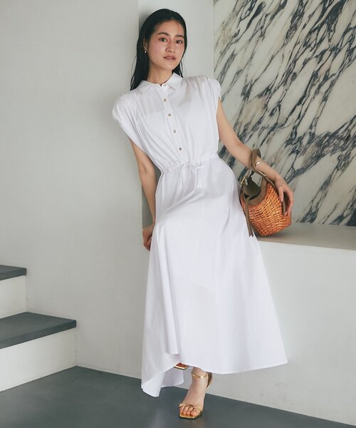 La boutique BonBon(ラブティックボンボン)の「【涼しくてお上品】フレンチバルーンスリーブワンピース(ワンピース・レディース・ネイビー/ホワイト・FREE/PM)」の7枚目の写真