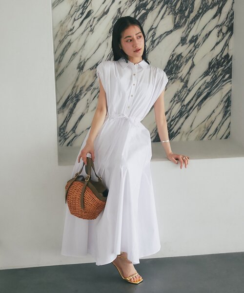La boutique BonBon(ラブティックボンボン)の「【涼しくてお上品】フレンチバルーンスリーブワンピース(ワンピース・レディース・ネイビー/ホワイト・FREE/PM)」の8枚目の写真