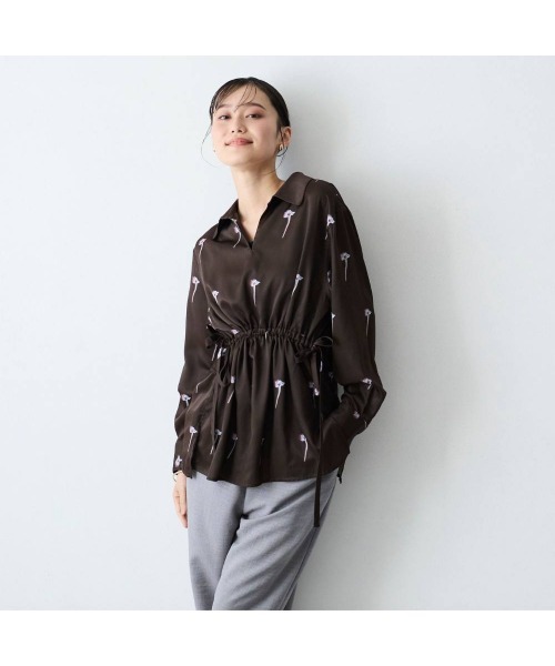COMMON+HAUS(コモンハウス)の「プリント柄アノラックシャツブラウス(シャツ/ブラウス・レディース・ライム/ブラウン・FREE)」の3枚目の写真