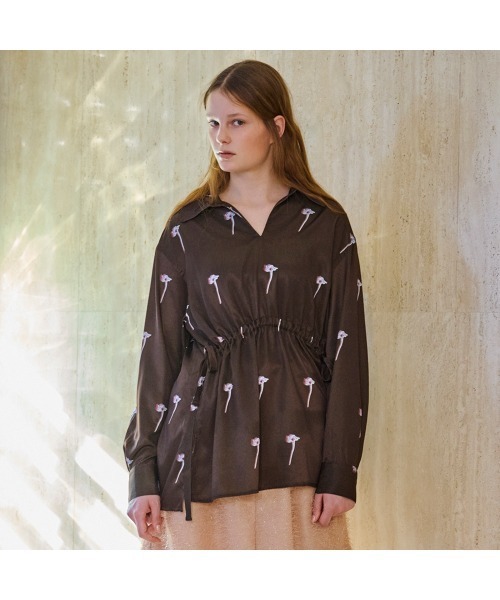 COMMON+HAUS(コモンハウス)の「プリント柄アノラックシャツブラウス(シャツ/ブラウス・レディース・ライム/ブラウン・FREE)」の9枚目の写真