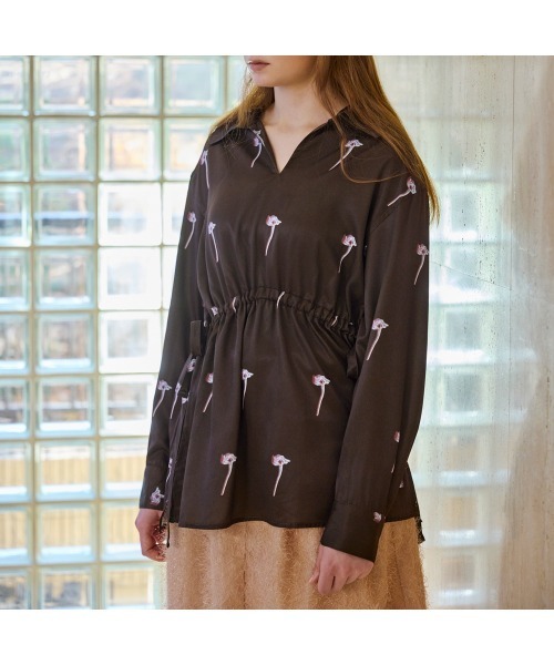 COMMON+HAUS(コモンハウス)の「プリント柄アノラックシャツブラウス(シャツ/ブラウス・レディース・ライム/ブラウン・FREE)」の10枚目の写真