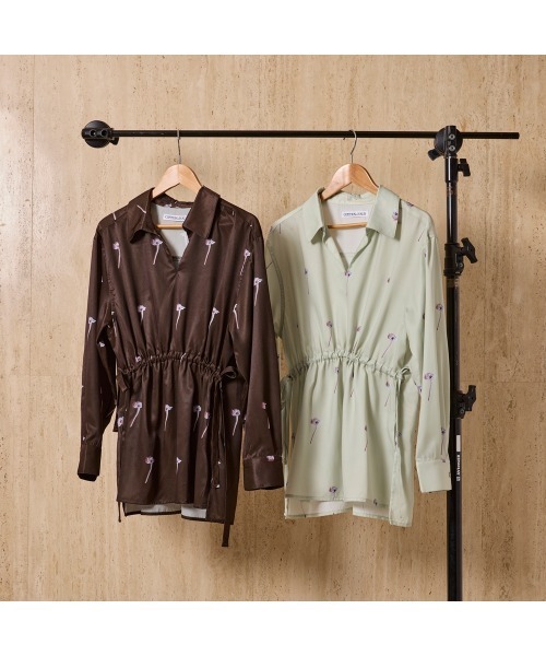 COMMON+HAUS(コモンハウス)の「プリント柄アノラックシャツブラウス(シャツ/ブラウス・レディース・ライム/ブラウン・FREE)」の13枚目の写真