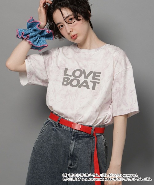 niko and...（ニコアンド）の「【LOVEBOAT(ラブボート)】コラボマーブルＴシャツ（Tシャツ/カットソー・レディース・スモーク/オフホワイト・MEDIUM/LARGE）」の8枚目の写真
