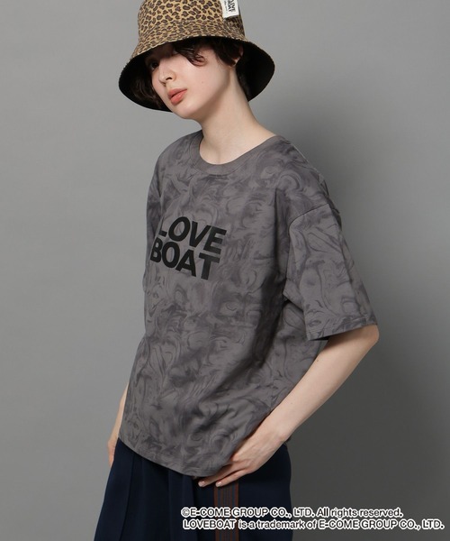 niko and...（ニコアンド）の「【LOVEBOAT(ラブボート)】コラボマーブルＴシャツ（Tシャツ/カットソー・レディース・スモーク/オフホワイト・MEDIUM/LARGE）」の16枚目の写真