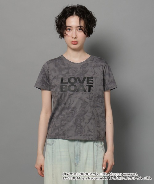 niko and...（ニコアンド）の「【LOVEBOAT(ラブボート)】コラボマーブルＴシャツ（Tシャツ/カットソー・レディース・スモーク/オフホワイト・MEDIUM/LARGE）」の17枚目の写真