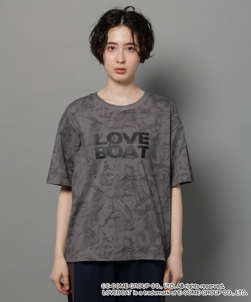 niko and...（ニコアンド）の「【LOVEBOAT(ラブボート)】コラボマーブルＴシャツ（Tシャツ/カットソー・レディース・スモーク/オフホワイト・MEDIUM/LARGE）」の19枚目の写真