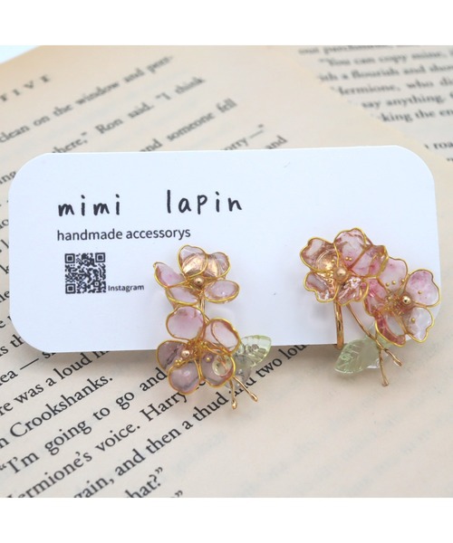 tone(トーン)の「【mimi lapin】にこいちフラワーイヤリング クリアピンク(MA)(イヤリング・レディース・ピンク・FREE)」の2枚目の写真