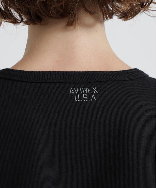 AVIREX(アヴィレックス)の「《DAILY/WOMAN》L/S HENLEY NECK T-SHIRT(Tシャツ/カットソー・レディース・ホワイト/ブラック・M/S)」の17枚目の写真