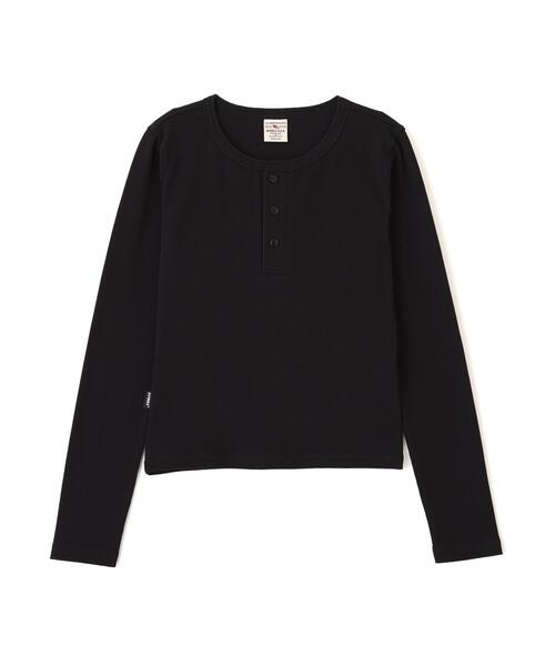 AVIREX(アヴィレックス)の「《DAILY/WOMAN》L/S HENLEY NECK T-SHIRT(Tシャツ/カットソー・レディース・ホワイト/ブラック・M/S)」の20枚目の写真